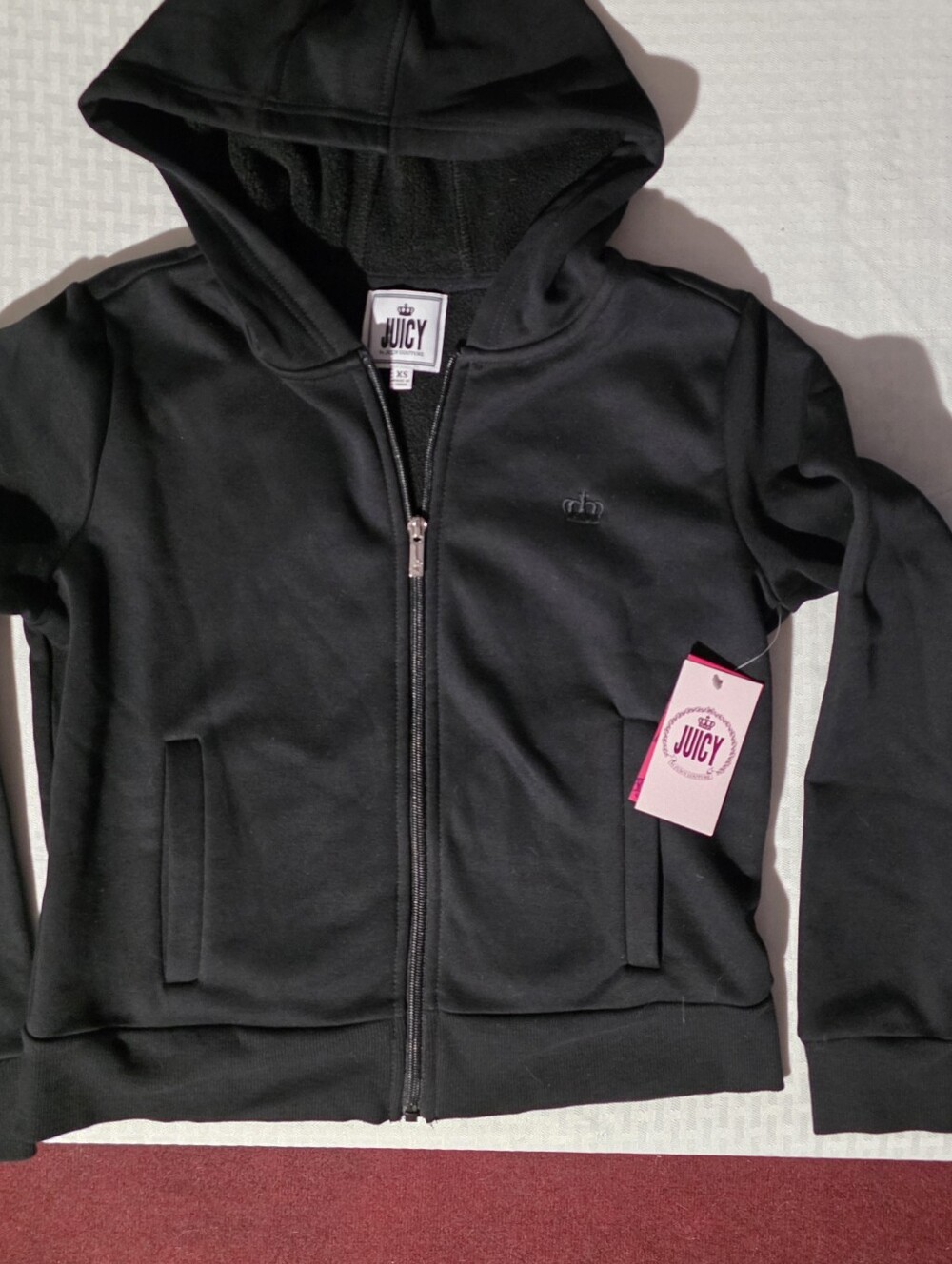 Juicy Couture Kids Black Hooded Zip-Up Sweatshirt
